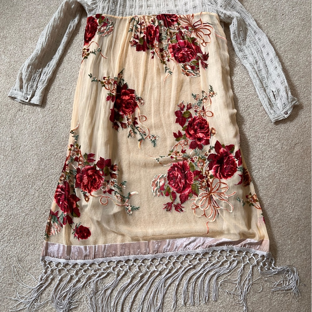 Aratta Silent Journey duster-style fringed shirt.